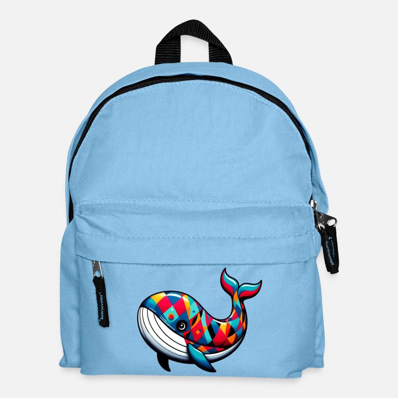 Arlequin baleine - Sac à dos Enfant - bleu clair
