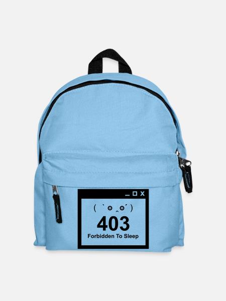 403 Forbidden to Sleep - Nerd Baby Design - Kids' Backpack - light blue