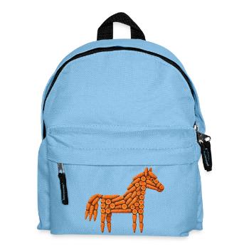Karotten-Pferde-Muster - Kinder Rucksack - Hellblau - Vorne