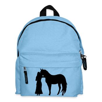 Woman with horse - Kids' Backpack - light blue - Front