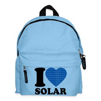 J’aime l’énergie solaire - Cœur - Énergie renouvelable - Sac à dos Enfant - bleu clair - Devant