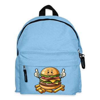 Hamburger with fries - Kids' Backpack - light blue - Front