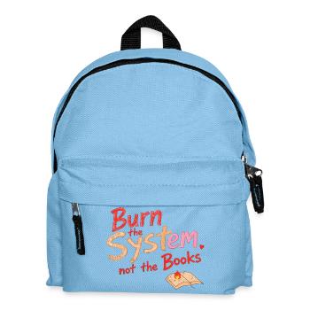 Burn the system - Kids' Backpack - light blue - Front