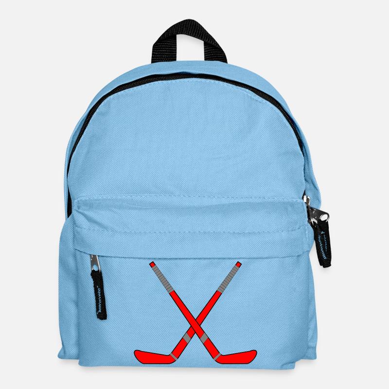 Gekreuzte Eishockeyschläger - Kinder Rucksack - Hellblau