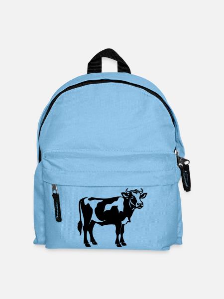 Schattenmilchkuh stehend – transparent SVG boerderi - Kinder Rucksack - Hellblau