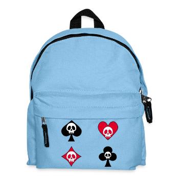Skulls and card game - Kids' Backpack - light blue - Front