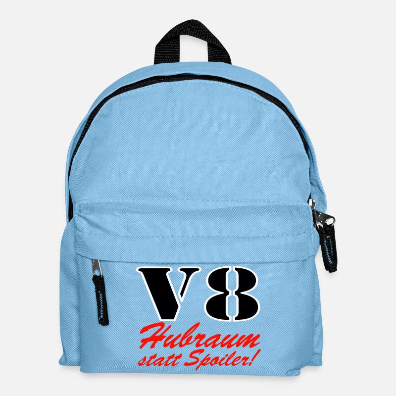 V8 Hubraum statt Spoiler ......................... - Kinder Rucksack - Hellblau
