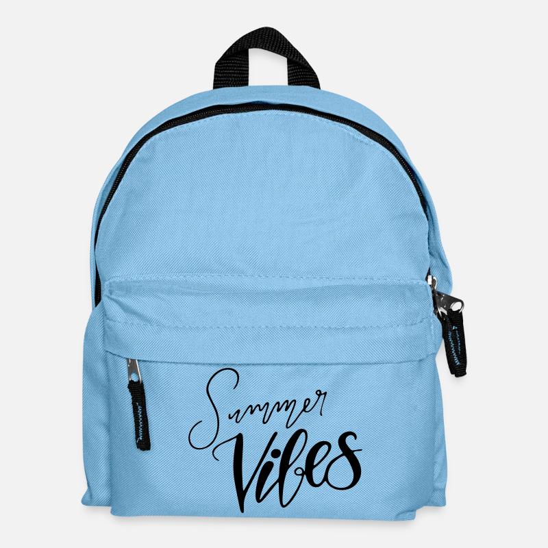 Lettrage à la main « Summer Vibes » Différentes couleurs - Sac à dos Enfant - bleu clair