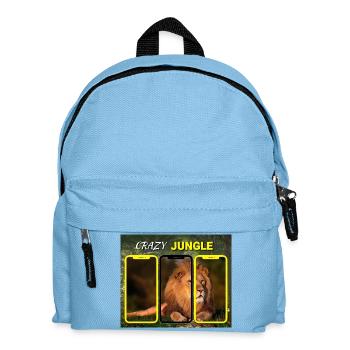 Verrückter Dschungel - Kinder Rucksack - Hellblau - Vorne