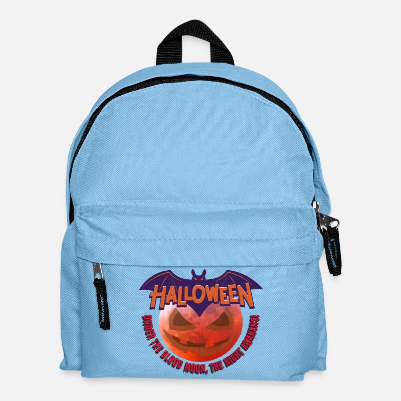 Halloween Blood Moon Pumpkin - Kids' Backpack - light blue