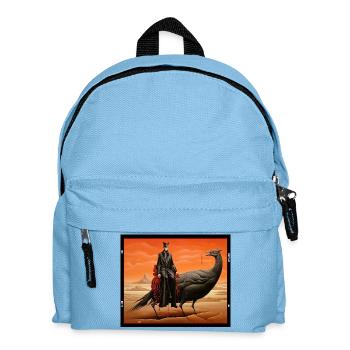 Fantasy bird with gothic figure surreal fantasy - Kids' Backpack - light blue - Front