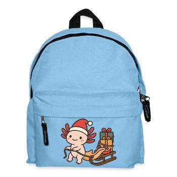 Christmas Axolotl – With Sleigh & Gifts - Kids' Backpack - light blue - Front