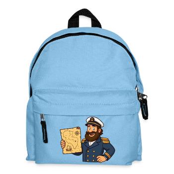 Captain Treasure Map Cartoon - Kids' Backpack - light blue - Front