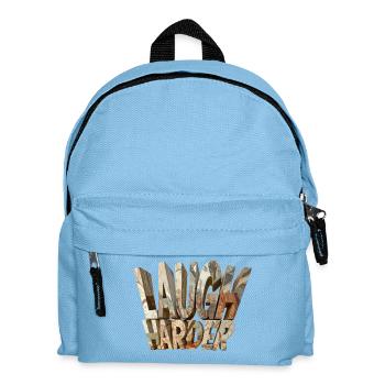 Laugh harder – Monumental stone letters modern - Kids' Backpack - light blue - Front