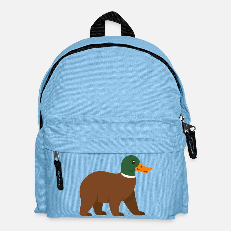 Le canard ours - il a du bec !  - Sac à dos Enfant - bleu clair
