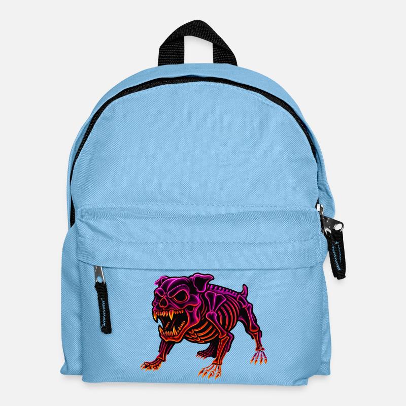 Neon Skeleton Dinosaur - Kids' Backpack - light blue