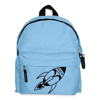 Retro Space Rocket – Weltall Raumschiff Design - Kinder Rucksack - Hellblau - Vorne