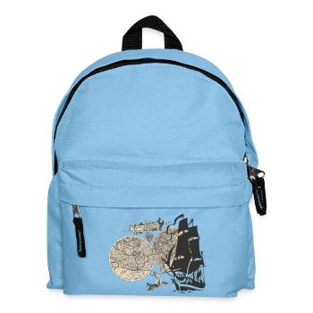 Carte du monde ancienne et voilier - Sac à dos Enfant - bleu clair - Devant