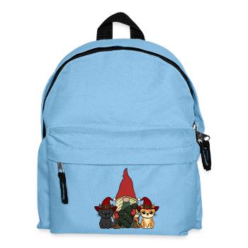 Katze Wichtel  - Kinder Rucksack - Hellblau - Vorne