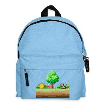 Pixelgarten Abenteuer - Kinder Rucksack - Hellblau - Vorne