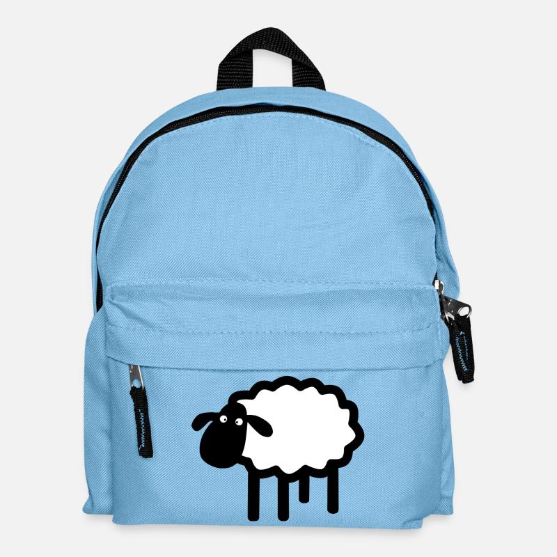 Silhouette du mouton blanc - Sac à dos Enfant - bleu clair