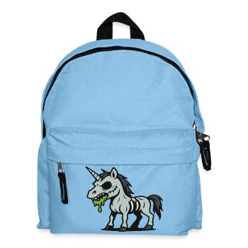 Licorne zombie avec bave et os sombres - Sac à dos Enfant - bleu clair - Devant