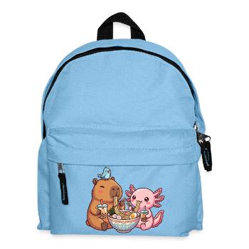 Kawaii Capybara Axolotl Ramen Bubble Tea - Kinder Rucksack - Hellblau - Vorne