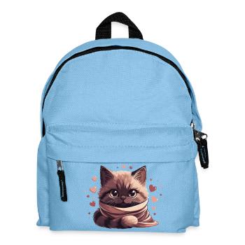 Chaton cosy entouré d'une écharpe - Sac à dos Enfant - bleu clair - Devant