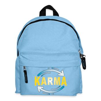 Karma - Minimalistisches Statement Design - Kinder Rucksack - Hellblau - Vorne