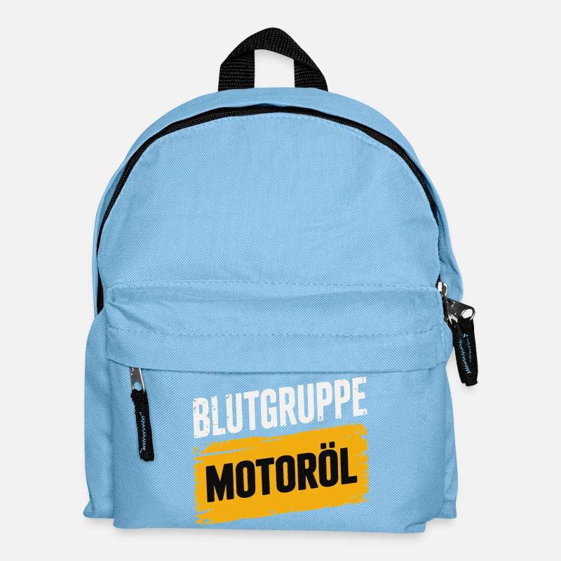 Blood Type Engine Oil Screwdriver Design - Kids' Backpack - light blue