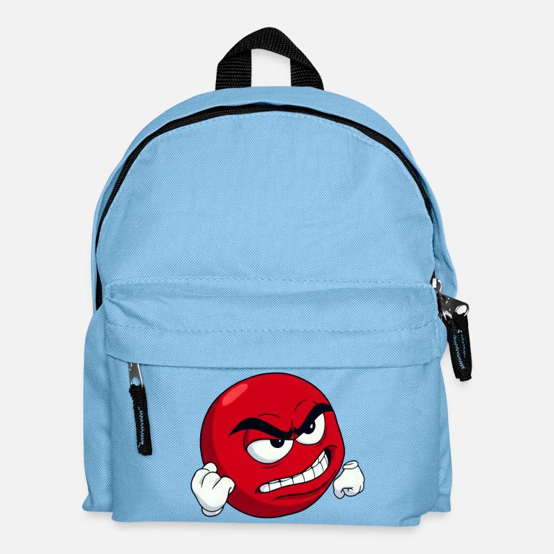 [Your text] Personalize It - Angry Meme Motif - Kids' Backpack - light blue