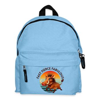 Retro Style Warthog in the Sun - Kids' Backpack - light blue - Front