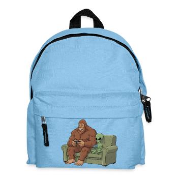 Bigfoot Alien Spielt Videospiel Gaming Sasquatch - Kinder Rucksack - Hellblau - Vorne