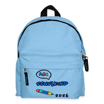 Einschulung 2026 – ABC Schulkind Erstklässler - Kinder Rucksack - Hellblau - Vorne