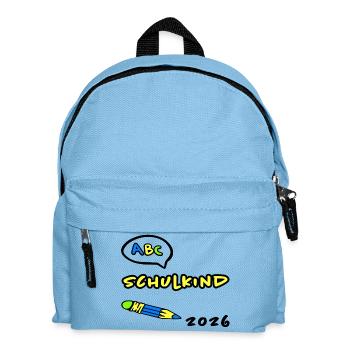 ABC Schulkind 2026 Einschulung - Kinder Rucksack - Hellblau - Vorne
