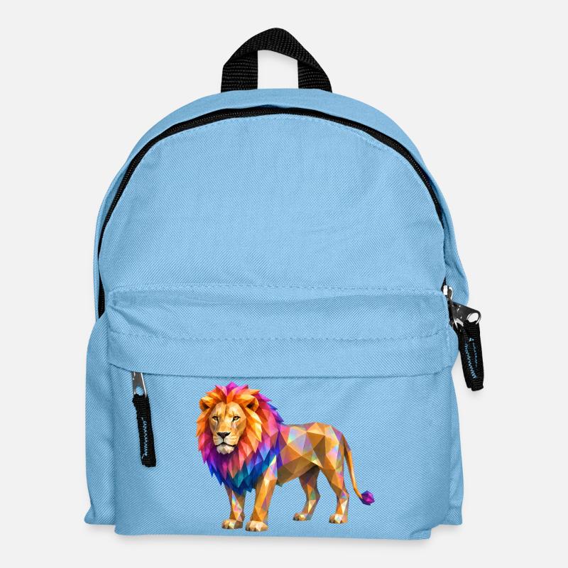Polygon lion color explosion - Kids' Backpack - light blue