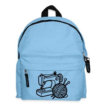 Nähmaschine Wolle Stricken Nähen Handarbeit - Kinder Rucksack - Hellblau - Vorne