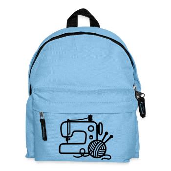 Nähmaschine Wolle Stricken Nähen Handarbeit - Kinder Rucksack - Hellblau - Vorne