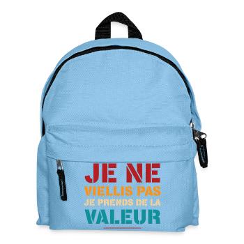 Je Ne Viellis Pas Je Prends De La Valeur T-Shir... - Sac à dos Enfant - bleu clair - Devant