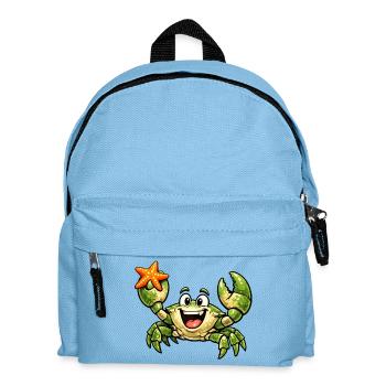 Krebs mit Seestern - Kinder Rucksack - Hellblau - Vorne
