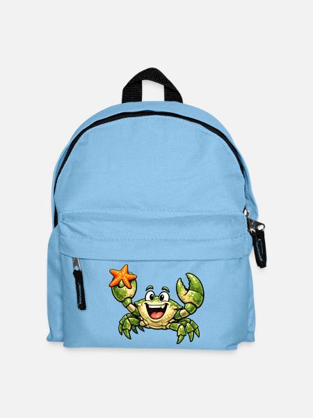 Krebs mit Seestern - Kinder Rucksack - Hellblau