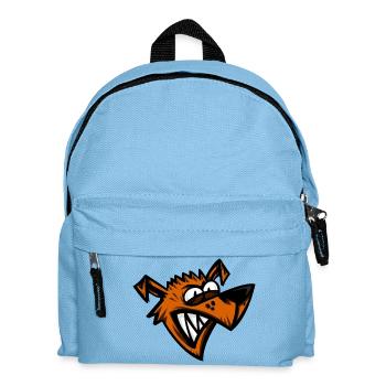 Funny Crazy Dog Cartoon Head - Kids' Backpack - light blue - Front