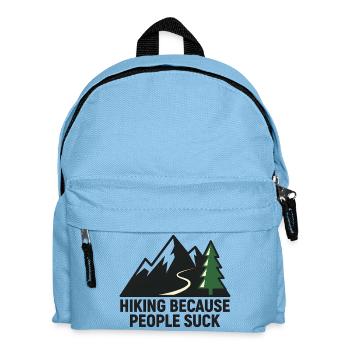 Hiking because people are annoying - Kids' Backpack - light blue - Front