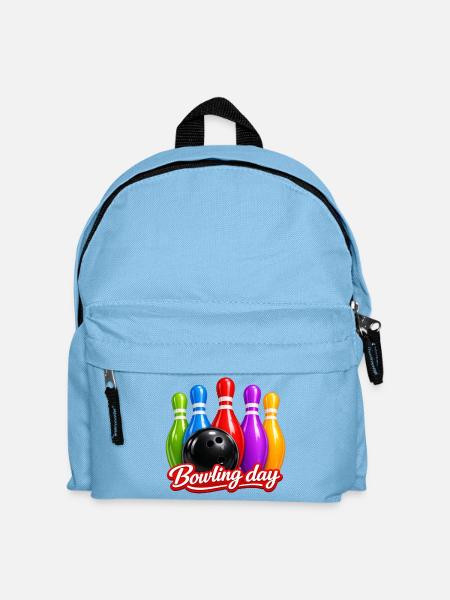 Farbenfroher Bowlingtag - Kinder Rucksack - Hellblau