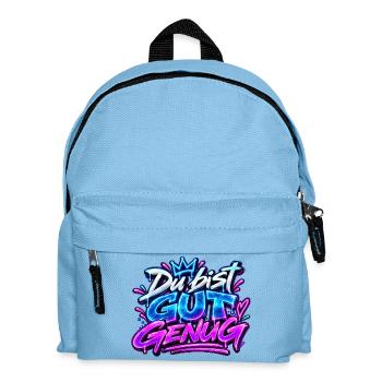 Du bist gut genug  - Kinder Rucksack - Hellblau - Vorne