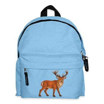 Rothirsch im Wald abgebildet - Kinder Rucksack - Hellblau - Vorne