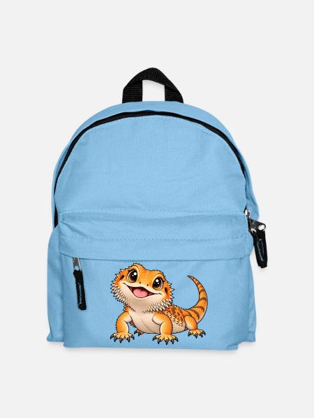 Bartagame Kawaii Style – Süße Echse - Kinder Rucksack - Hellblau
