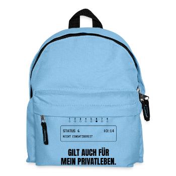 Status 6. Gilt auch für mein Privatleben. - Kinder Rucksack - Hellblau - Vorne