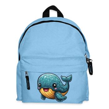 Kuscheliger Wal mit gelbem Bauch - Kinder Rucksack - Hellblau - Vorne