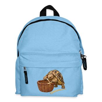 Schildkröte repariert einen Korb - Kinder Rucksack - Hellblau - Vorne